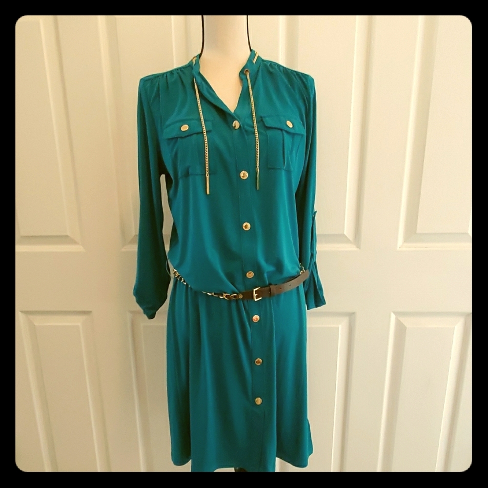 Michael Kors turquoise shirtdress